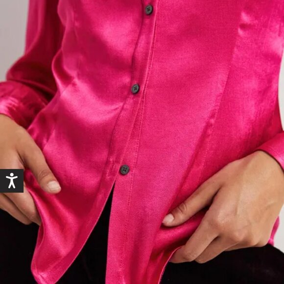 NWT Boden Dart Detail Satin Fitted Shirt 💗 - US16/18 - Picture 2 of 6